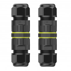 EVOGES IP68 400V 24A INLINE CONNECTOR M20 PACK OF 2